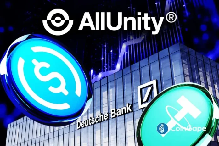AllUnity, the Deutsche Bank-backed stablecoin platform, has launched CHFAU, the first Swiss franc stable token. The new digital currency, fully compliant with MiCA rules and backed 1:1 by Swiss franc reserves, is designed for institutional investors. AllUnity Launches Switzerland’s First CHF Stablecoin In an X post earlier today, Deutsche-backed AllUnity has announced the launch of
The post <a href="https://coingape.com/deutsche-bank-backed-allunity-launches-first-mica-compliant-swiss-franc-stablecoin/">Deutsche Bank-Backed AllUnity Launches First MiCA-Compliant Swiss Franc Stablecoin</a> appeared first on <a href="https://coingape.com/">CoinGape</a>.